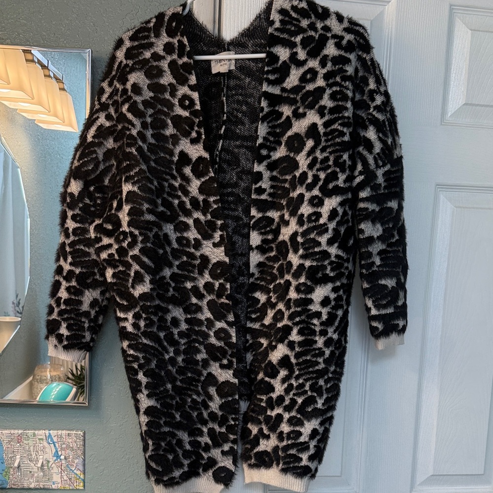 Leopard Print Open Cardigan